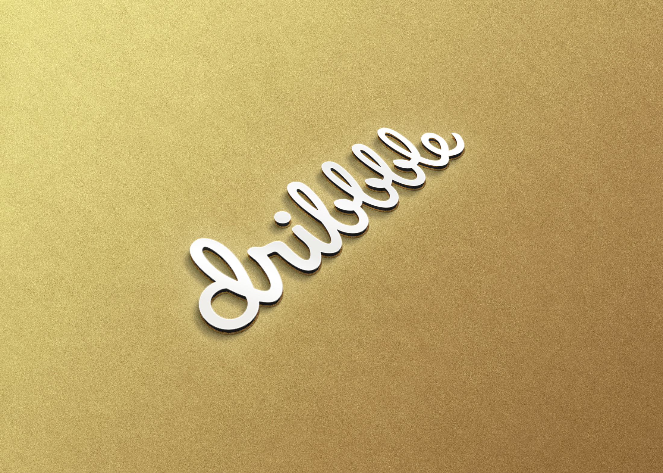 Dribbble Gold 3D logo mockup