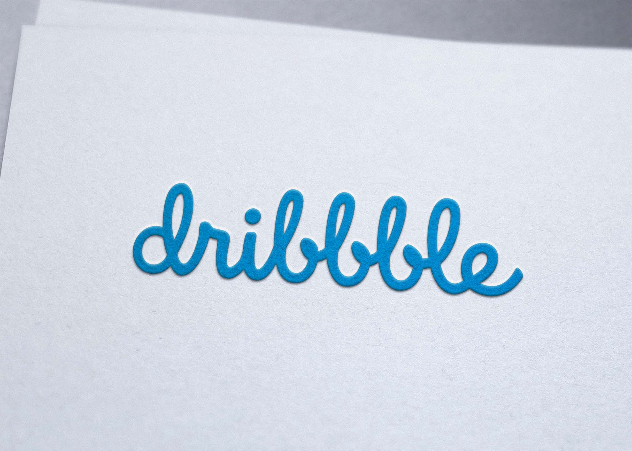 Dribbble Realistic Embross Logo Mockup