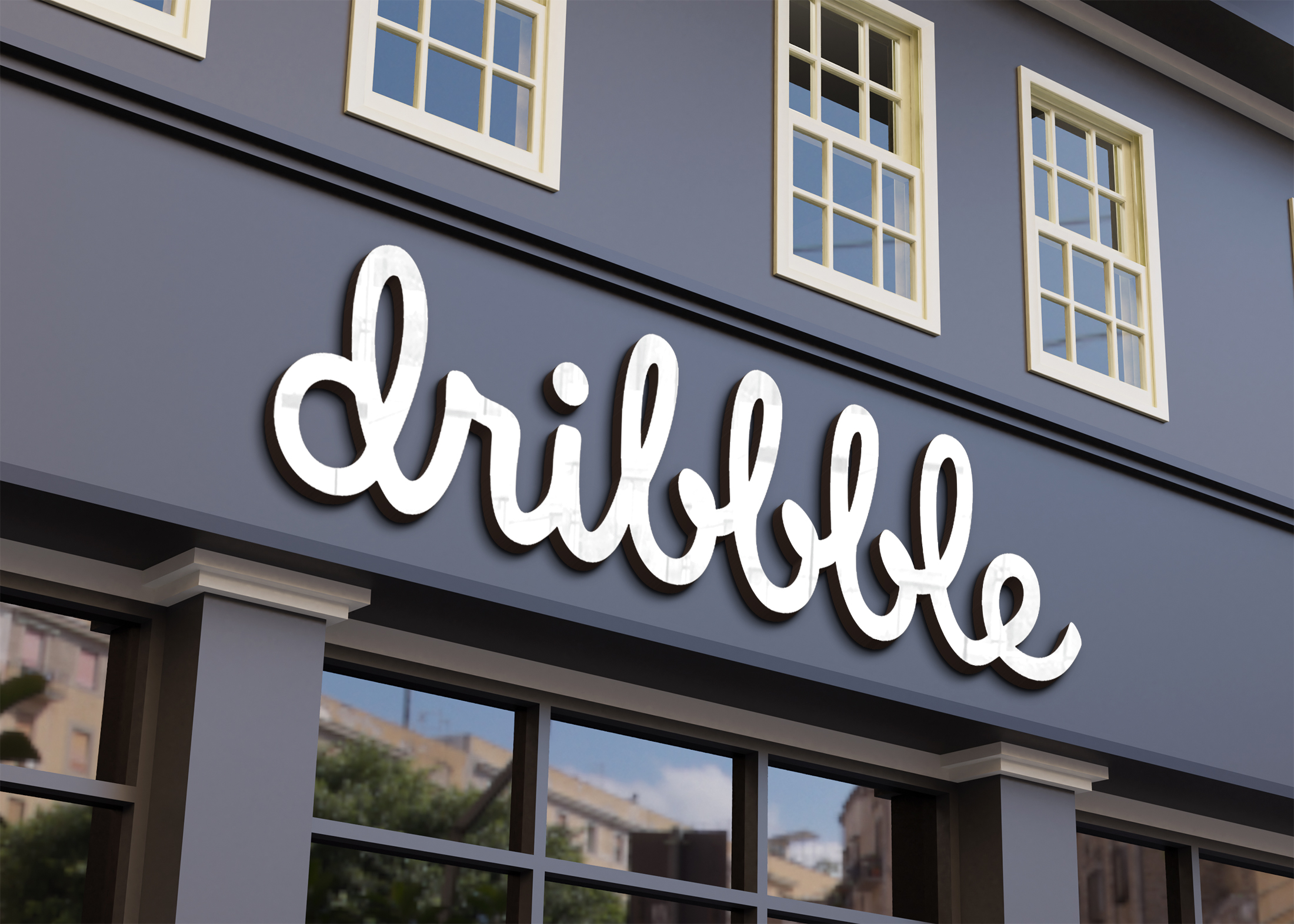 Dribbble Shop Front Logo Mockup