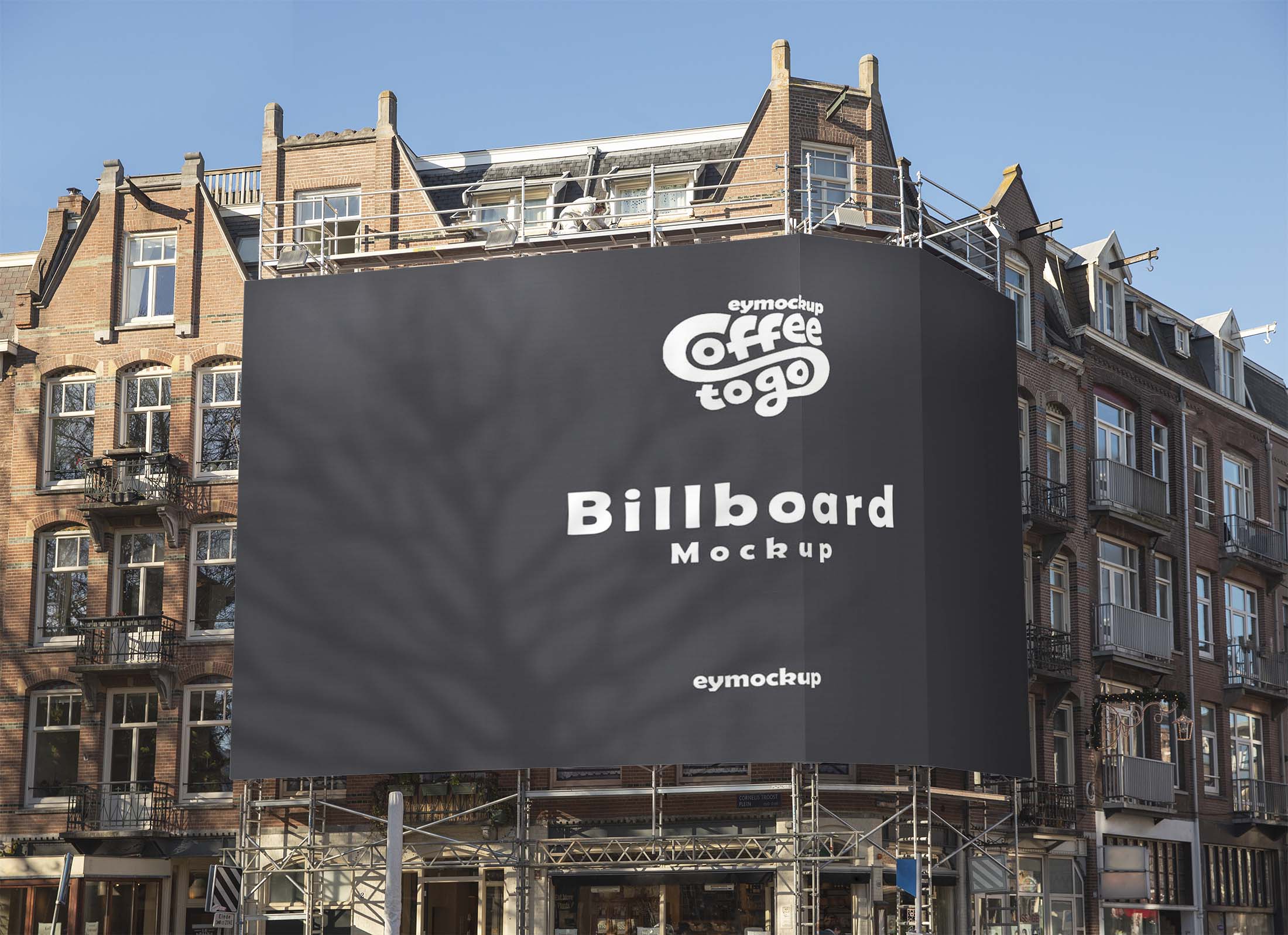 Free 2-Side Round Billboard Mockup