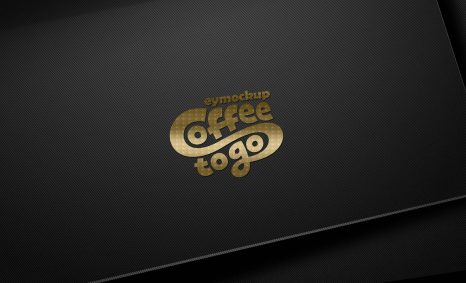 Free Black Gold Texture Logo Mockup