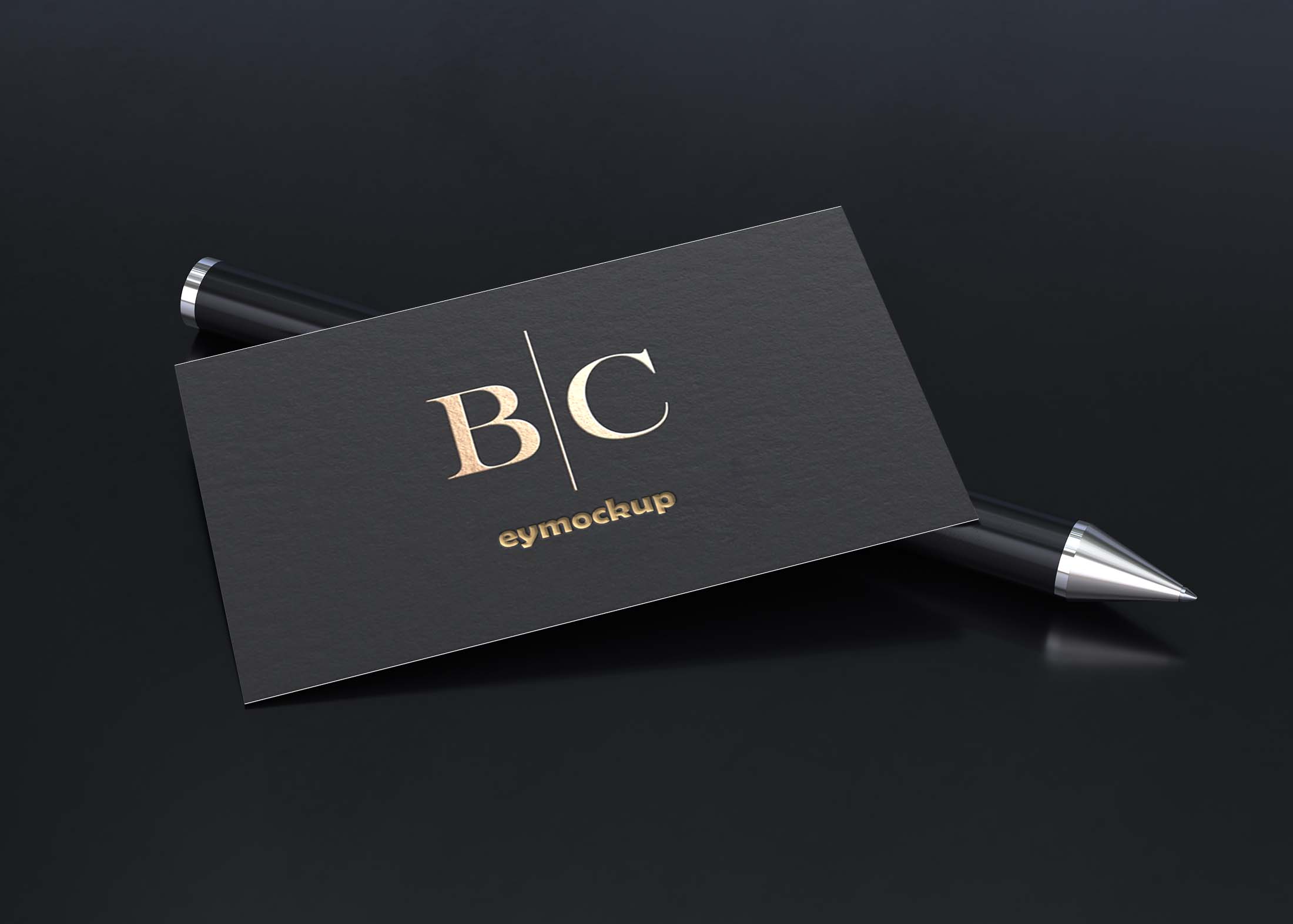 Free Business Card Mockup With Pen