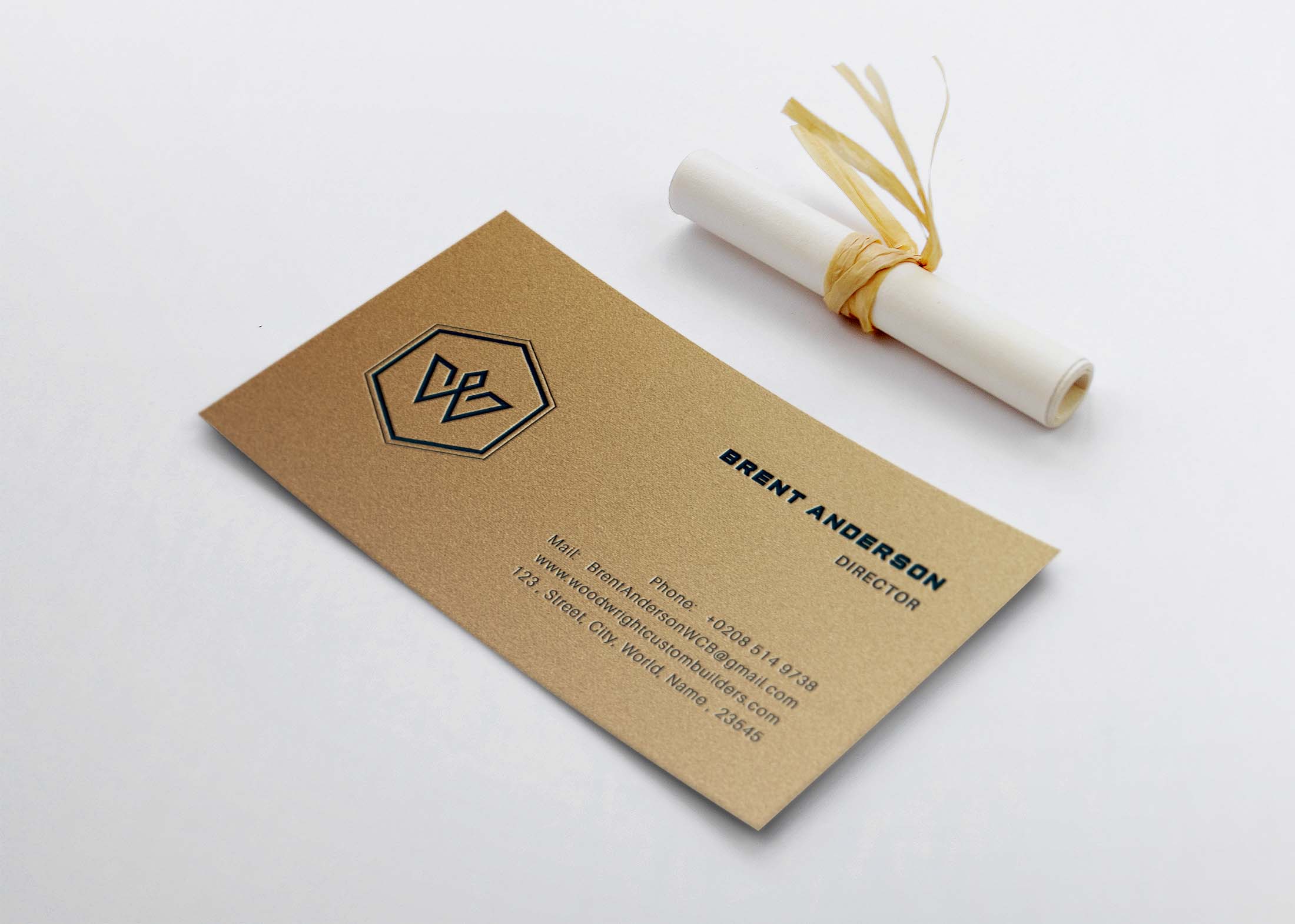 Free Business Card Mockup With Roll