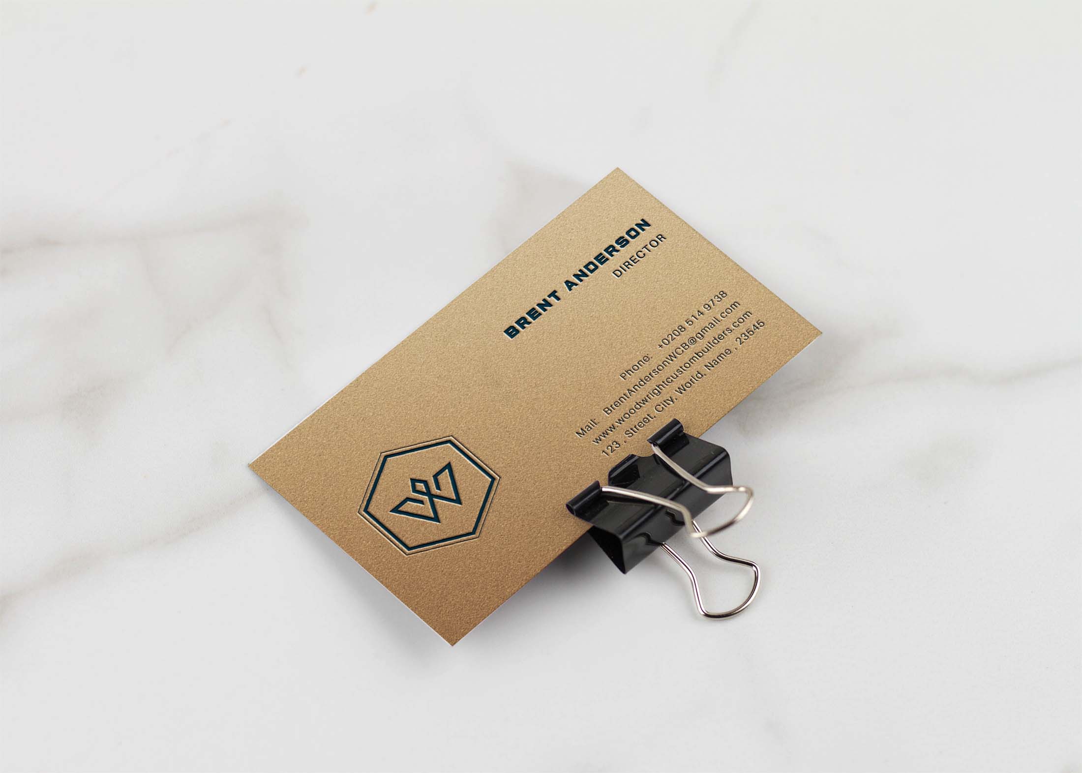 Free Clip Business Card Mockup 