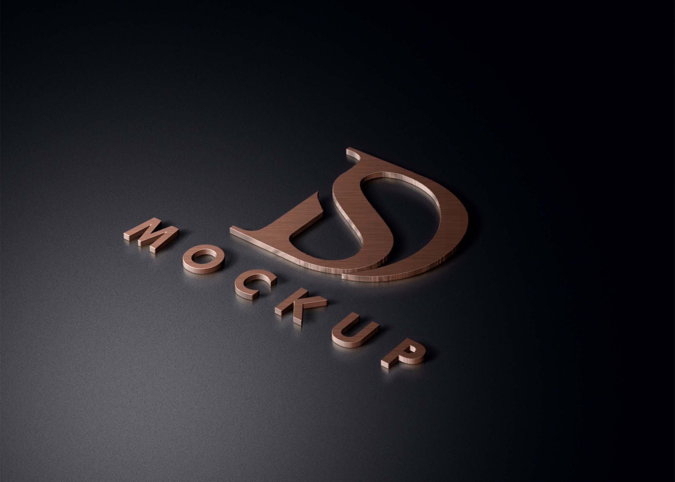 Free Copper Effect PSD Logo Mockup