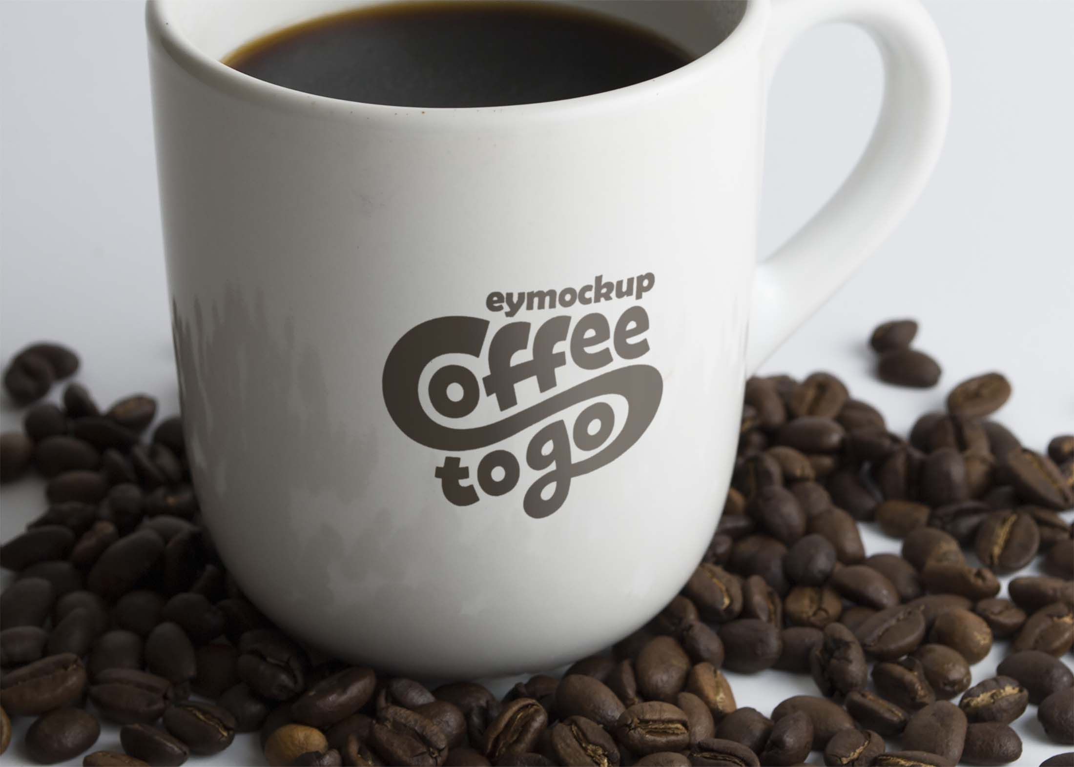 Free Logo Mug Mockup with Coffee beans