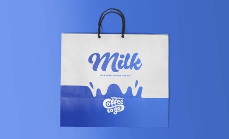 Free Luxury Milk Branding Bag Mockup