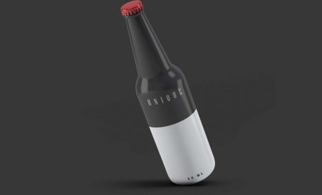 Black PSD Beer Bottle Mockup