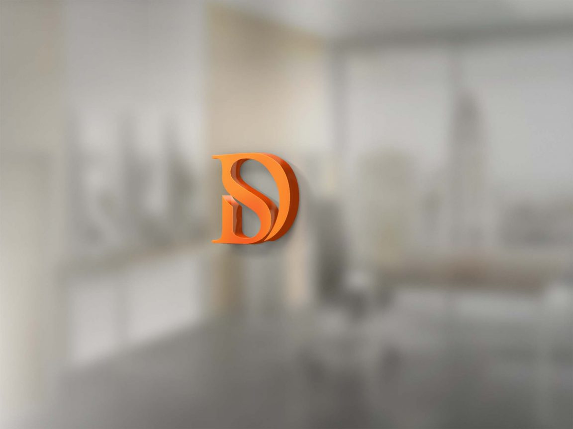 PSD Window 3D Logo Mockup