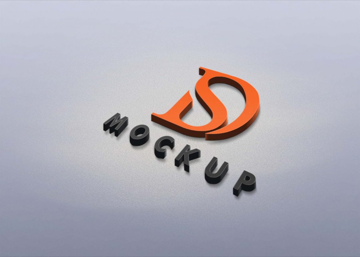 PSD sea 3D Logo Mockup
