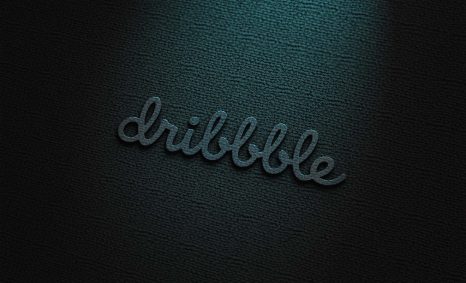 Dribbble Black 3D Logo Mockup