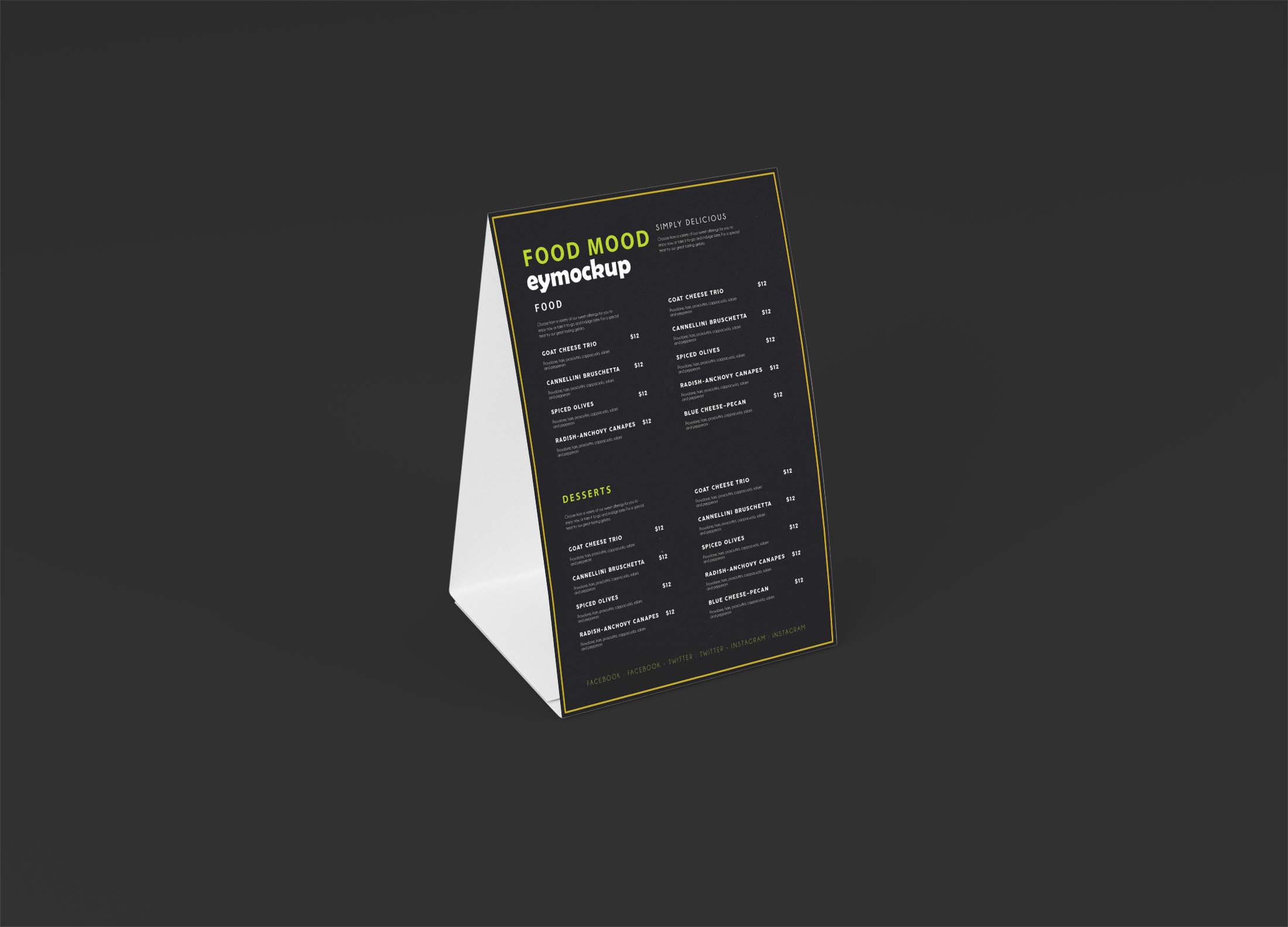 Free Blank Table Tent Mockup