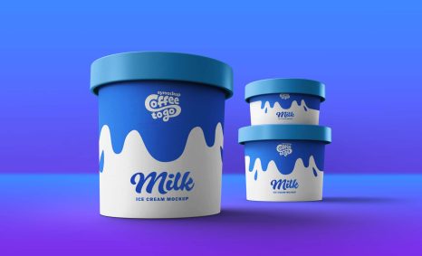 Free Ice Cream Packaging Scene Mockup
