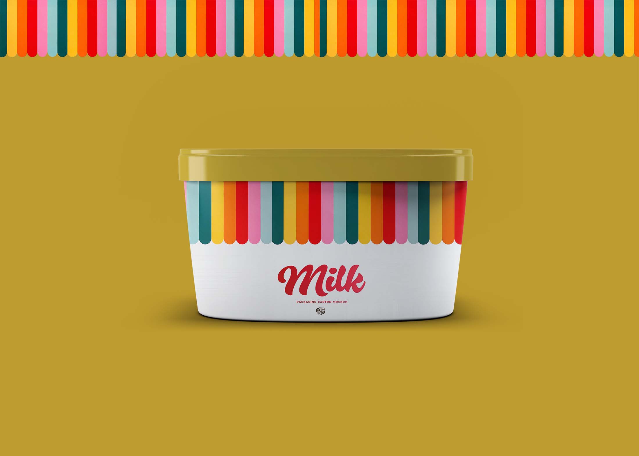 Free Ice Cream Tub Mockup PSD Template