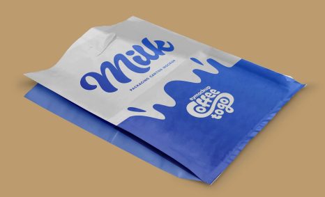 Free Milk Branding Bag Label Mockup