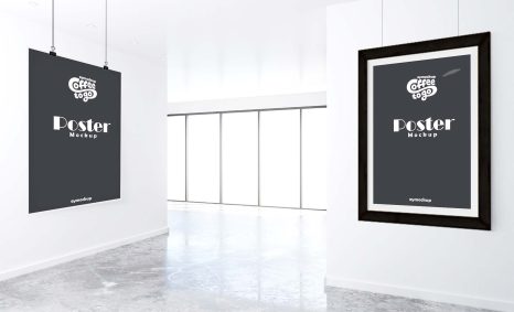 Free Office Advertising Poster Mockup