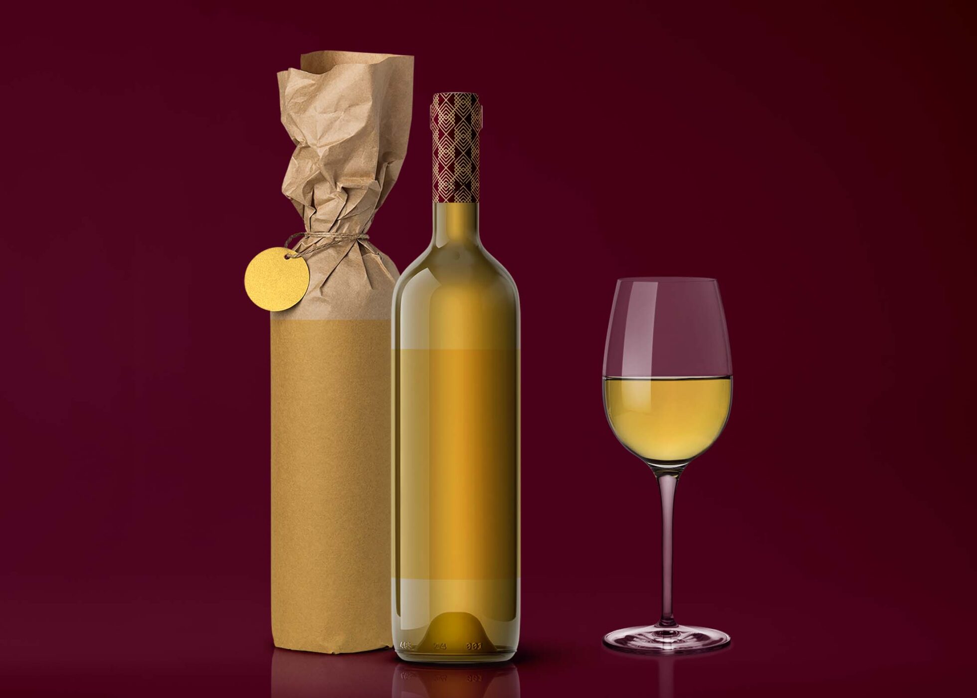 Free Online Wine Bottle Mockup