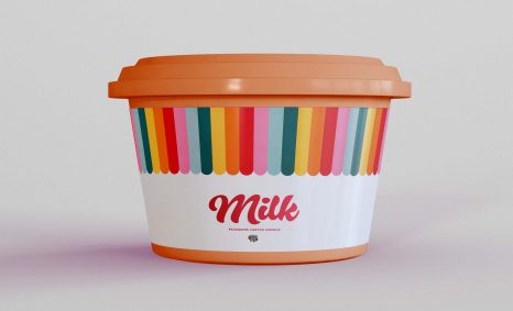 I came across this so cute ice cream tub the other day and I just fell in love. This is a free psd ice cream tub for you to play with to your heart until you either get inspired or bored by it, hopefully the second part will never happen. Take it and use it as you. Have you been looking for a great ice cream tub mockup to advertise your upcoming summer collection? If so, look no further. This freebie contains a editable PSD template perfect to promote your name brand and showcase your new line of frozen treats. This mockup features an open plastic ice cream tub holding delicious creamy ice cream. The packaging for the ice cream is a traditional cardboard box with an image of rainbow swirls on the front. Pick out your favorite flavors and place them in the tubs or cups. Feel free to tweak it to work with your branding and project needs. The PSD file is for Photoshop CC and older. The PSD file is layered, organized in folders and easy to use. Treat yourself to an ice cream when the sun is shining. This free plastic ice cream tub mockup lets you create professional promotional materials at an affordable price. This is a free mockup of a plastic ice cream tub which can be used in your packaging designs to show the size. Excellent for ice cream parlors, fast food restaurants, buffets, bakeries and cafes who want to promote their ice cream tubs service.