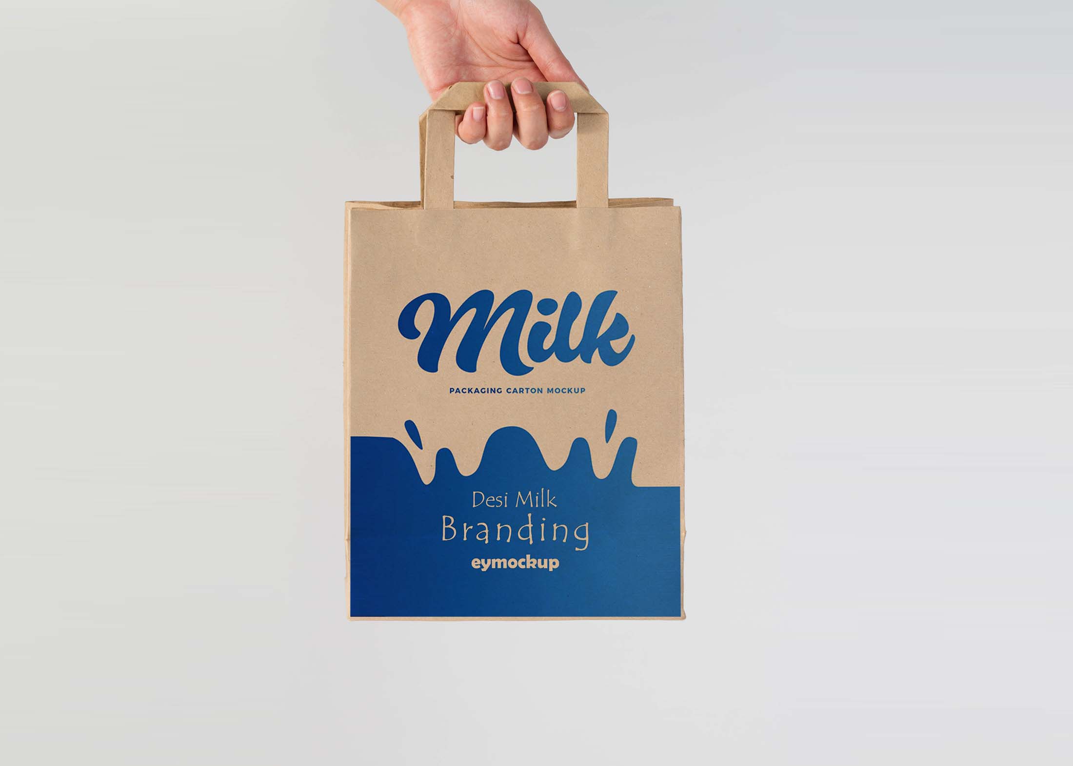 Free Small Shopping Bag Mockup With Hand