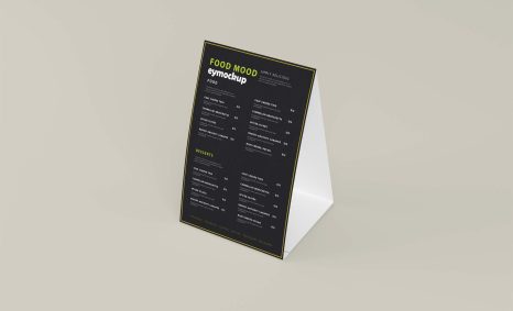 Free Table Tent Mockup Template By Eymockup