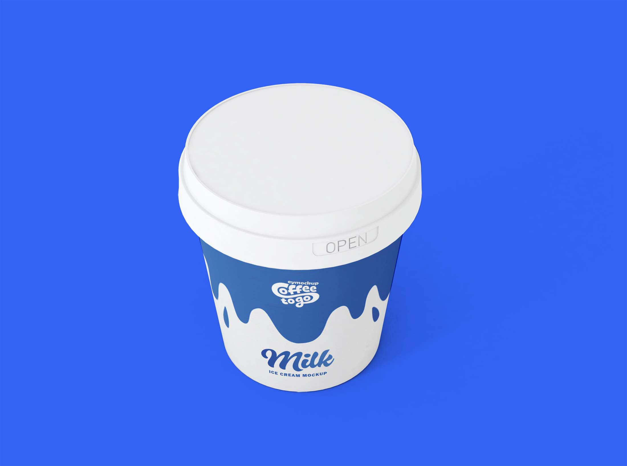 Free White Ice Cream Cup Mockup