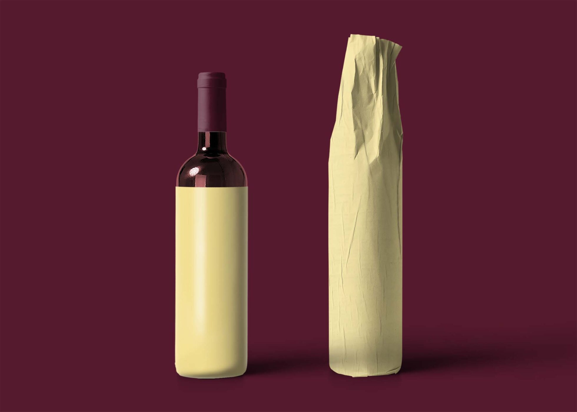 Free Wine Bottle Mockup Template