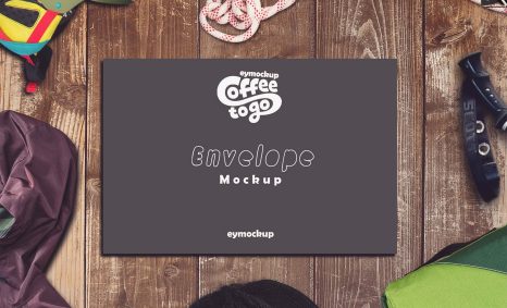 Free Wooden Table Poster Mockup