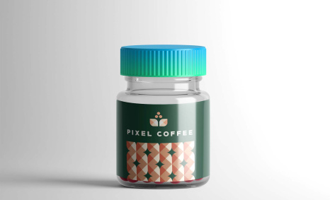 Free Transparent Pill Bottle Mockup